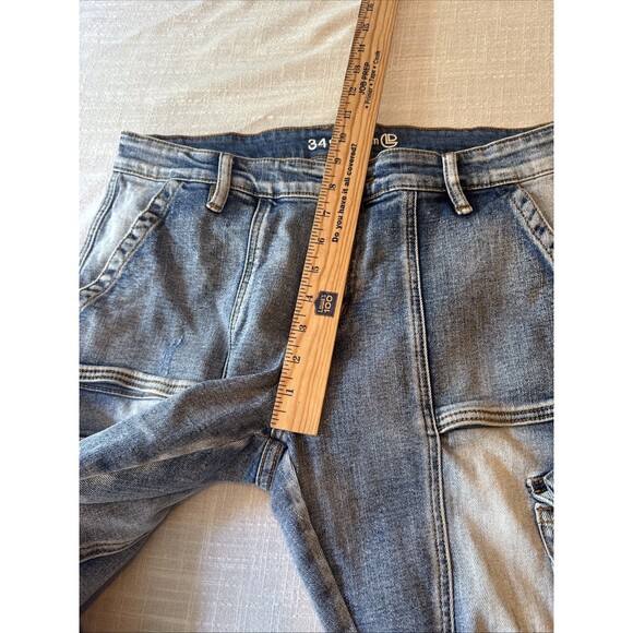 Crysp Denim Cargo Pocket Ankle Zip Skinny Y2K Look Men's Jeans Size‎ 34 - Picture 12 of 15